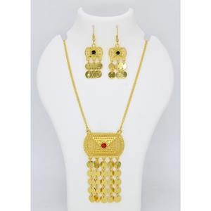 Arabic Jewelry NECKLACE SET ETHNIC FASHION AFRICAN GOLD PLATED <b>Chain</b> Pendant Earrings Dubai UAE Indian Jewelry - Product Image 4