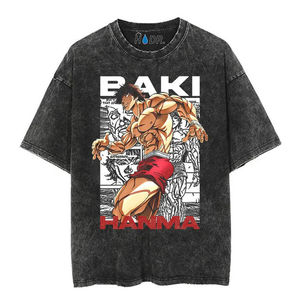 Fabricantes de ropa 100% algodón lavado ácido camiseta de gran tamaño Vintage Stone Wash camiseta - Product Image 3