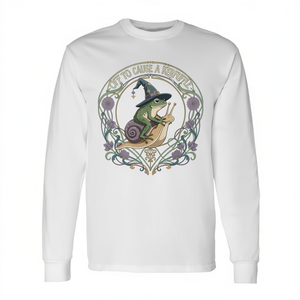 Maglietta a maniche lunghe Witchy Frog Wizard Snail Meme Humor per Kerfuffle-Promoted off to Cause - Product Image 2
