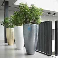Jardinière en fibre de verre de qualité commerciale, légère, moderne, argentée, pour l'intérieur et l'extérieur, vente en gros d'usine