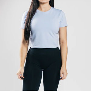 T-shirt imprimé respirant pour femmes grande taille, logo personnalisé, tricoté, décontracté, été, t-shirts doux et légers, tendance pour femmes - Product Image 4