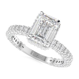 Bague taille émeraude 2.00CT, bague de fiançailles en diamant incolore, bague de fiançailles solitaire, bague de promesse - Product Image 2