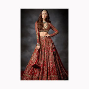 Mejor amigo boda especial diseñador pesado bordado seda amarilla Lehenga Choli largo vestido de alta calidad estampado trabajo indio - Product Image 4