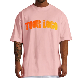 Camiseta con hombros caídos de calidad superior para hombre, camiseta 2025 de gran tamaño con dobladillo curvo, ropa de calle informal de algodón 100 personalizada, camiseta Unisex - Product Image 4