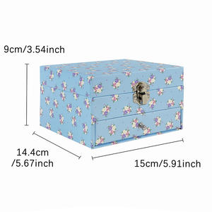 Boîte à musique <span class=keywords><strong>en</strong></span> papier écologique YIYU avec manivelle, fleurs de ballerine, miroir et tiroir, cadeau pour filles et femmes - Product Image 4