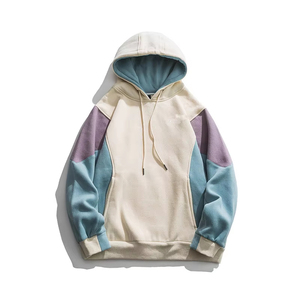 OEM Personnalisé Hommes Heavyweight 100% Coton Polaire Hoodies Patchwork Design pour l'hiver - Product Image 2