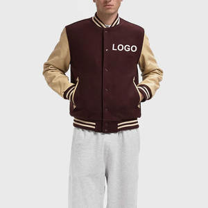 เสื้อแจ็กเก็ตเบสบอลผ้าขนสัตว์ทีมโรงเรียน100% สำหรับผู้ชายเสื้อแจ็กเก็ตแบบถักลายโลโก้ตามสั่งสำหรับฤดูหนาว - Product Image 1