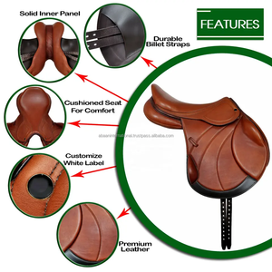 SELLE DE SAUTAGE DE CHEVAL EN CUIR VÉRITABLE DE CONCEPTION RÉCEPTÉE AVEC FINITION FINE ET COUTURES MODÈLE DE COULEUR LOGO PERSONNALISÉ OEM - Product Image 1