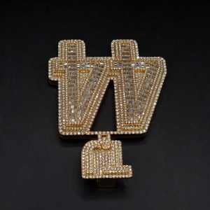 Collier pendentif numérique en argent sterling 925 avec moissanite et motif sucre candi, style hip-hop, accessoire, pièce unique, source de dropshipping - Product Image 2