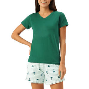 Ensemble T-shirt et short d'été pour femmes Vêtements de détente confortables Ensemble T-shirt et short deux pièces pour femmes pour l'été - Product Image 1