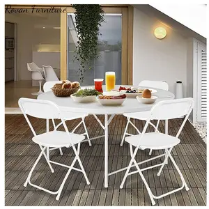 RTS TOP Wedding chair white colored pp plastic foldable dubai tiffany chairs resin folding chair