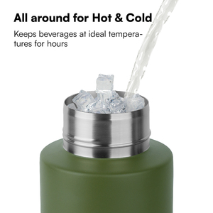 Bouteille d'eau de voyage pour chien 3-en-1 32oz en acier inoxydable avec deux bols détachables pour la nourriture et l'eau - Product Image 4