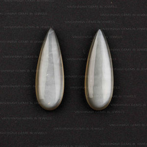 Piedra lunar gris Natural de alta calidad, cuentas de pera Briolette de 10x30mm, piedras preciosas de cuarzo calibradas para la fabricación de joyas, suministro a granel Suelto - Product Image 3
