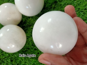 Esfera de Cristal de Ágata Blanca Natural, Bola de Piedra Preciosa Pulida a Mano para Sanación, Meditación, Decoración del Hogar y Oficina, Regalo, Exhibición - Product Image 2