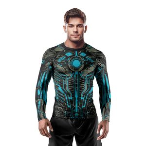 Camiseta de manga larga para entrenamiento de MMA, tejido elástico transpirable, logotipo personalizado, top de artes marciales BJJ - Product Image 6