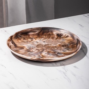 Plateau de service en résine fait main Faizacraft, motif solide, finition polie, décoration moderne pour la maison, thème fruits pour les fêtes de mariage - Product Image 2