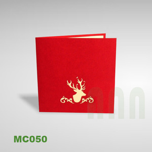 Tarjetas de Navidad Rectangulares Pop-Up 3D Hechas a Mano con Diseño de Reno, Regalo con Sobre - Product Image 4