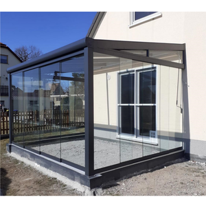 Couverture de terrasse de véranda en aluminium quatre saisons populaire néerlandaise avec cadre en <span class=keywords><strong>acier</strong></span> moulure de toit en triangle cour hôtels villas - Product Image 3