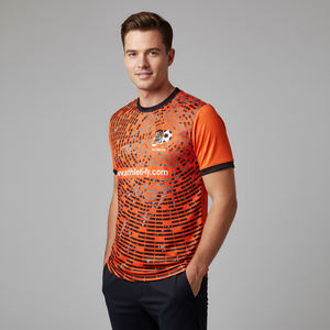 T-shirt en microfibre pour hommes fabriqué en usine sur mesure à séchage rapide 100% polyester imprimé intégral avec un design de sublimation dynamique. - Product Image 1