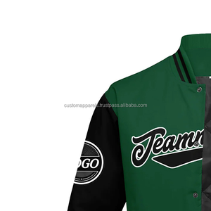 Chaqueta Varsity Personalizada y Elegante, 100% Lana, Resistente al Viento, Transpirable, con Cuello Alto, Iniciales Bordadas en la Parte Delantera, Logotipo Personalizado - Product Image 5