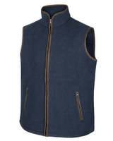 Chaleco De Forro Polar Para Hombre 350 Gsm Azul Marino/Verde Oliva, Chaleco Unisex Con Ribete Marrón Para Caza, Tiro y Uso Casual