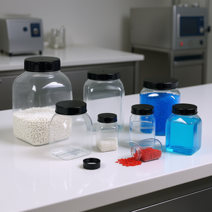 Burkle GmbH Wide Neck <b>Square</b> PVC Laboratory Bottles with Ergonomic Handle for Easy Operation - Product Image 3