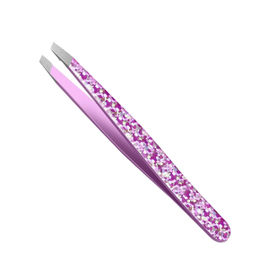 Pinces à épiler pour sourcils très vendues, couleur rose, pinces à épiler pour sourcils recouvertes de papier, 3,79 pouces, pinces à épiler pour sourcils avec étui en cuir - Product Image 6