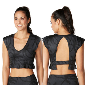Custom women gym <b>bra</b> with breathable fabric <b>stretch</b> fit oem logo printing for yoga fitness branding private label apparel supply - Product Image 5