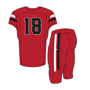 Maillot de football américain haut de gamme rouge respirant à manches courtes en mesh pour homme, grandes tailles, vente chaude - Product Image 2