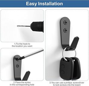 Heavy Duty Single Prong <b>Wall</b> Hooks for Clothing Premium Quality Aluminium <b>Rails</b> With Screws Included - Product Image 4