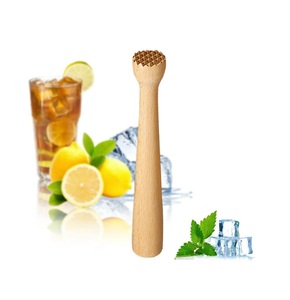 Madera de haya 9,5 pulgadas Muddler Bar Tools Curve Model, Muddlers de bebidas de cóctel de grado comercial, accesorios de bar - Product Image 1