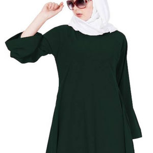 2023 New Style <b>Islamic</b> Stretchable Hijab Plated Abaya Sports Hijab Green Dyed Out Wear Women's Oversize Body Cover Muslim Abaya - Product Image 5