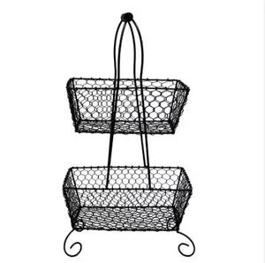 Elegance and versatility combined <b>metal</b> fruit <b>basket</b> essential and stylish staple in every home tier layered black coated <b>basket</b> - Product Image 1