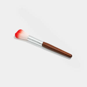 Pennello per Trucco Occhi BL Lashes con Manico in Legno Rosa di Lusso, Pennello Sintetico Piatto e a Ventaglio Portatile per Applicazione di Fondotinta e Cipria - Product Image 1