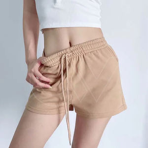 OEM fashion custom logo blank summer jogger cotton fleece <b>sweat</b> <b>women's</b> <b>shorts</b> with drawstring - Product Image 3