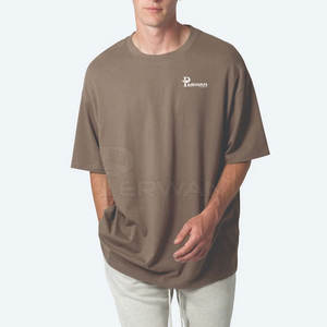 เสื้อยืดลำลองแขนสั้นผ้าคอตตอนทรงหลวมสำหรับผู้ชายทรงหลวมสไตล์คนเมืองสำหรับ100% - Product Image 2