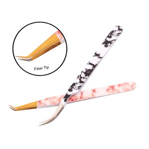 Venta al por mayor de pinzas de extensión de pestañas de alta calidad de acero inoxidable pinzas de pestañas individuales con etiqueta privada - Product Image 2