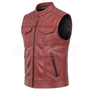 Chaleco de Motocicleta de Cuero Genuino de la Mejor Calidad para Hombre, Chaleco de Cuero Ligero para Motocicleta, Gran Venta - Product Image 3