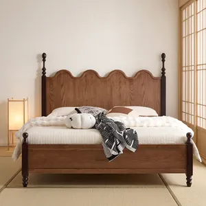 โครงเตียงไม้แอชเนื้อแข็งแบบมินิมอล ไม่ต้องใช้ฐานรองเตียง - Product Image 4