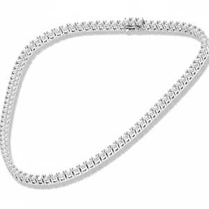 สร้อยคอริเวียร่าเพชรแท้ทรงกลมเจียระไนแบบบริลเลียนท์ ดีไซน์หรูหรา ประดับเพชรระยิบระยับอย่างต่อเนื่อง เครื่องประดับชั้นพรีเมียมสำหรับผู้หญิง - Product Image 1