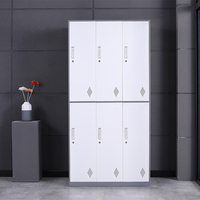 Salles de classe de l'école vêtements de gymnastique casiers à air coloré acier Six portes multi-fonction armoire de rangement