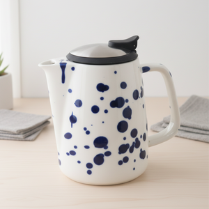 Théière en porcelaine de qualité supérieure 3460995-0.8, design nordique, durable, avec passoire en acier inoxydable et poignée en fil métallique - Product Image 3