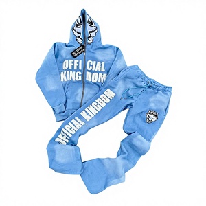 OEM Custom Solid Waterproof Distressed <b>Patch</b> Embroidery Logo Acid Wash Vintage Pullover Hoodie Flared Sweats Lightweight - Product Image 1