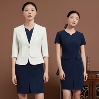 Setelan Gaun Blazer Poliester Wanita Untuk Pakaian Kantor Wanita Merica...