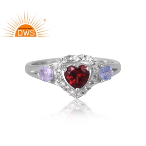 แหวนพลอยหลากสีทำจากเงินแท้925ออกแบบได้ตามต้องการ - Product Image 3