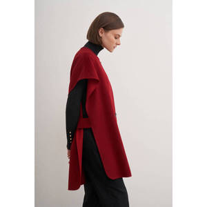 Women's Plus Size Hooded Woolen <b>Vest</b> Coat with Embroidery - Product Image 4