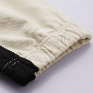 กางเกงลำลองเอวสูงสำหรับผู้ชายผ้าฝ้ายระบายอากาศได้ดีสีพื้น - Product Image 6