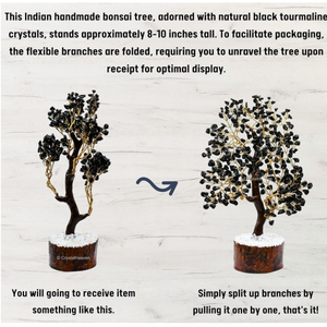 Pierre semi-précieuse naturelle obsidienne noire arbre de pierres précieuses 300 puces arbre de cristal Feng Shui Figurine pour la décoration de la maison - Product Image 5