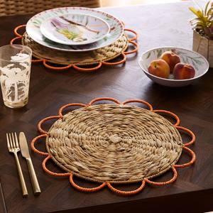 Napperon en jacinthe d'eau tissé à la main tapis de Table naturel rond tapis de salle à manger écologique pour Table à manger cuisine et décoration de la maison - Product Image 2