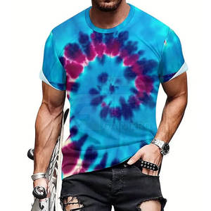 Camisetas urbanas de moda con estampado tie-dye para hombre, diseñadas para la moda moderna con tela cómoda, corte elegante y para uso diario. - Product Image 4